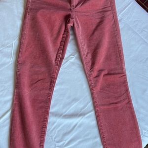 Gap fine corduroy jeans, size 27r, medium pink